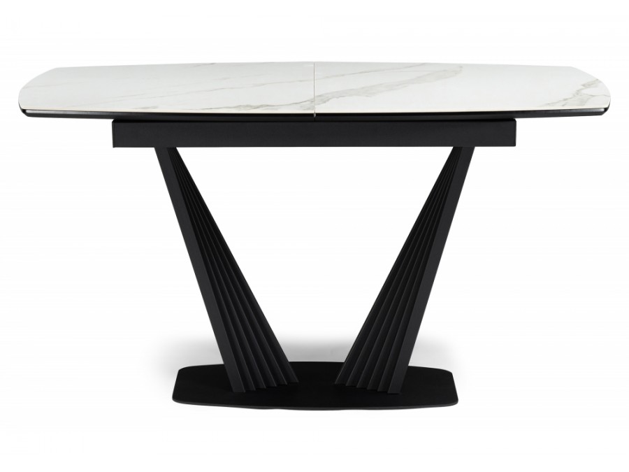 Вейл 160(205)х89 белый мрамор snow white / черный