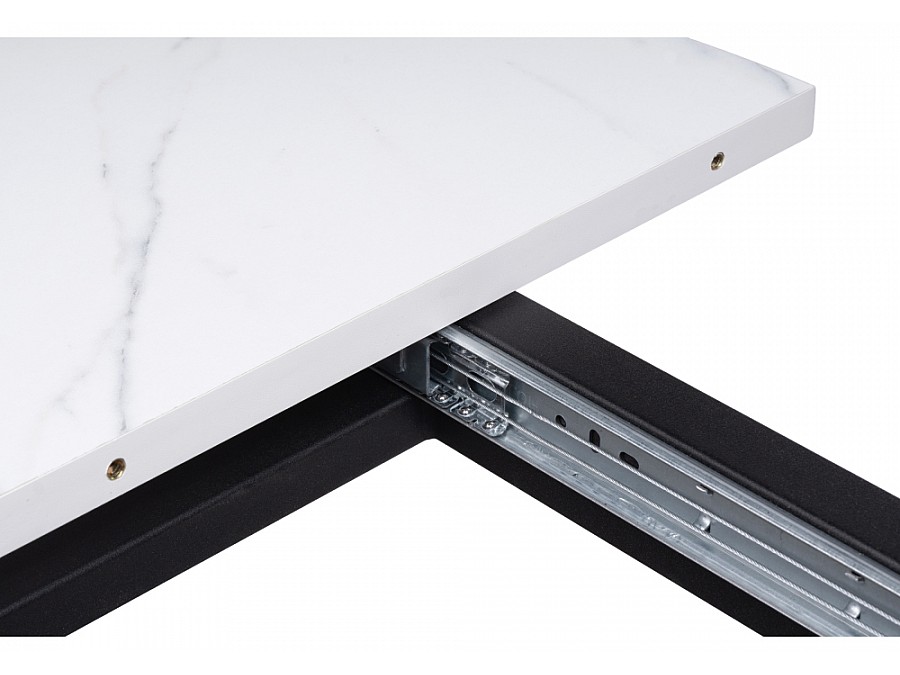 Стол деревянный Бетина 100(130)х100х75 мрамор белый / черный