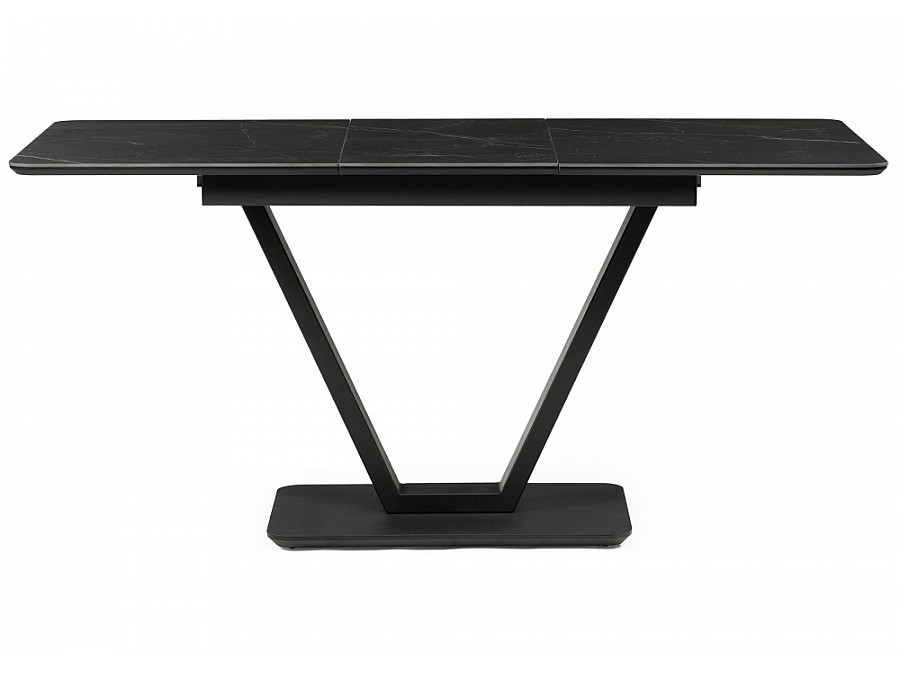 Керамический стол Бугун 120(160)х80х77 черный мрамор / черный