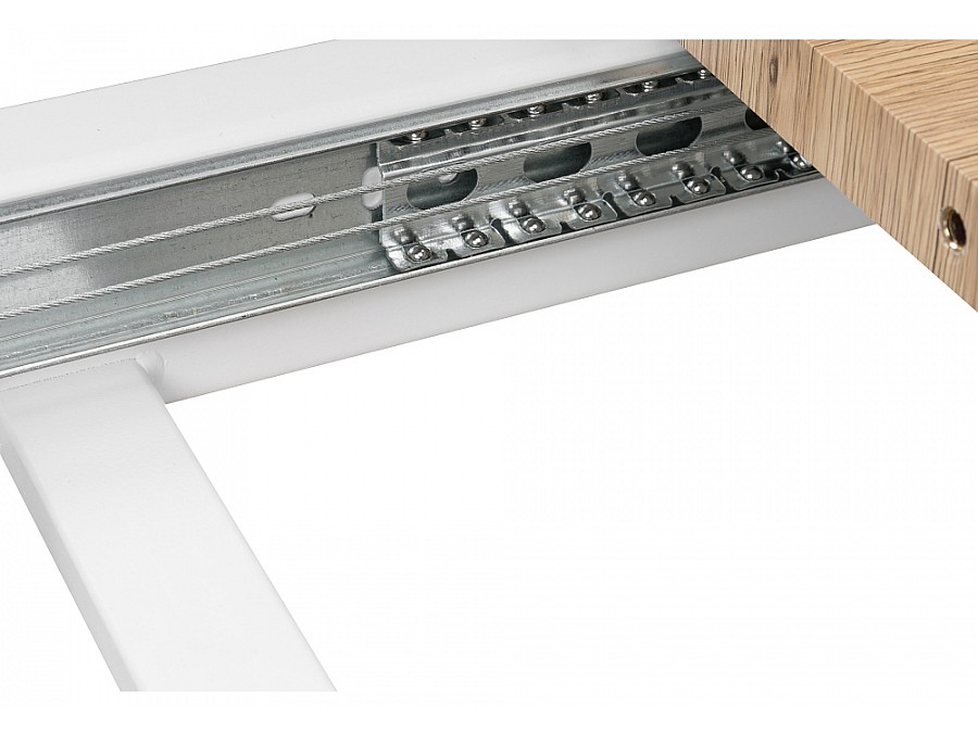 Стол деревянный Санса 120(160)х80х76 дуб монтана / белая шагрень