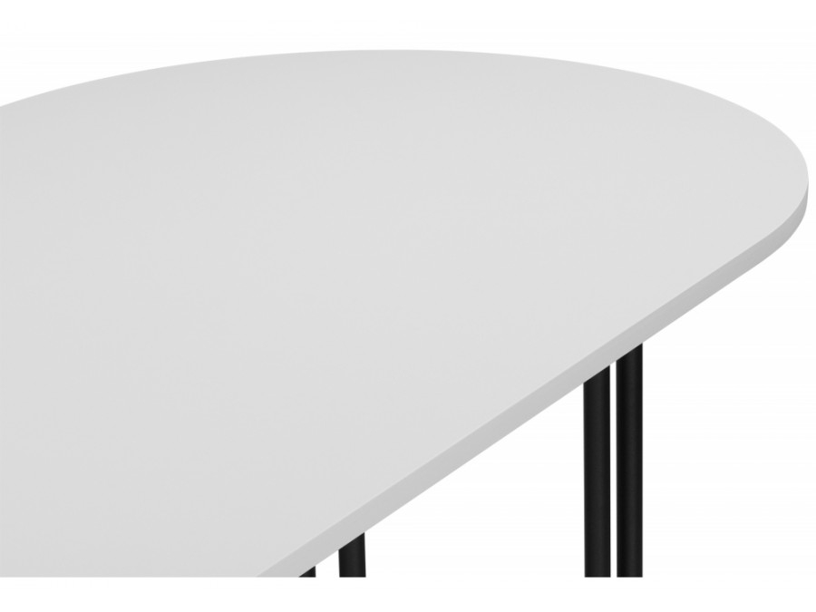 Хьюго О 200 х 90 белая шагрень пленка / черные ноги