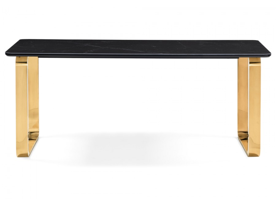 Керамический стол Селена 4 180х90 черный мрамор / золото