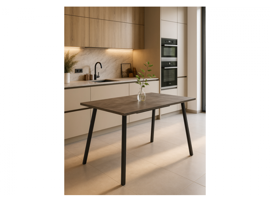 Кортни 117 (157) x 77 бетон светлый / черный матовый