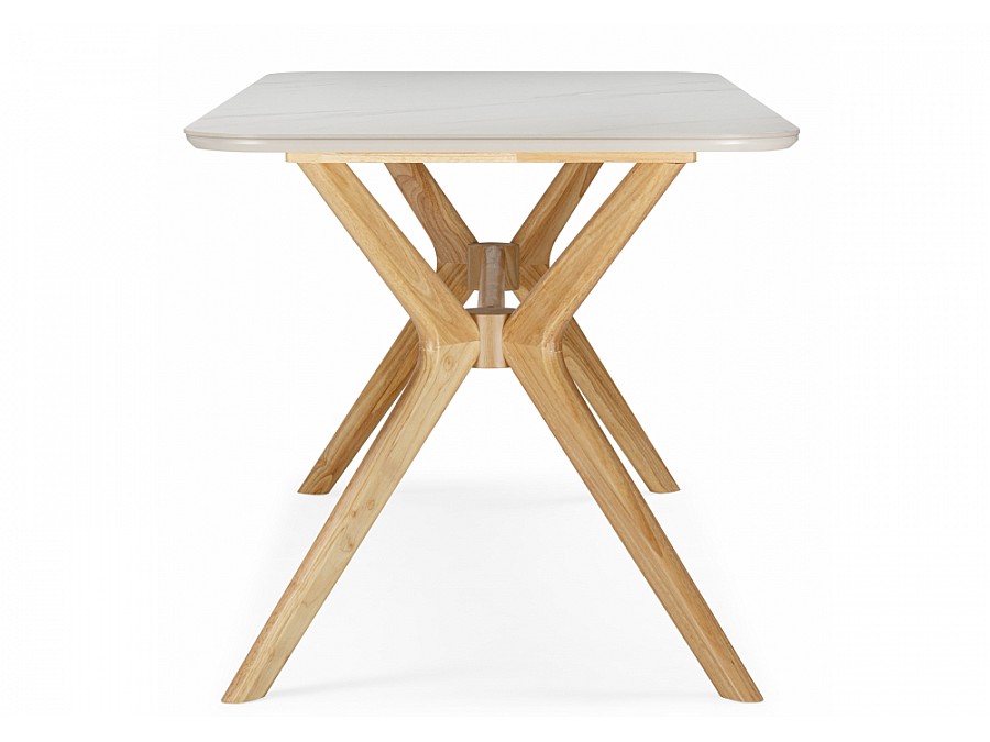 Unika 180x80 белый спеченный камень / светлое дерево