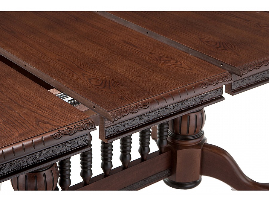 Стол деревянный Кантри 160(200-240)х107х78 орех с коричневой патиной