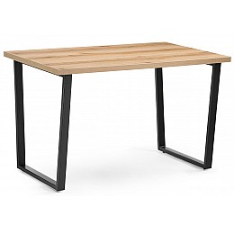 Стол деревянный Лота Лофт 120х74х75 25 мм дуб вотан / матовый черный