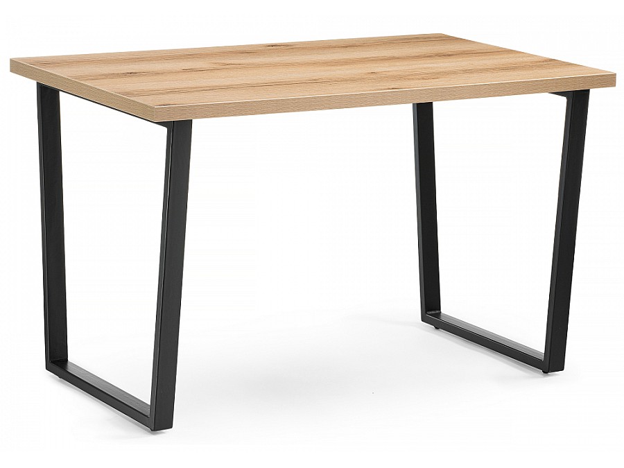 Стол деревянный Лота Лофт 120х74х75 25 мм дуб вотан / матовый черный