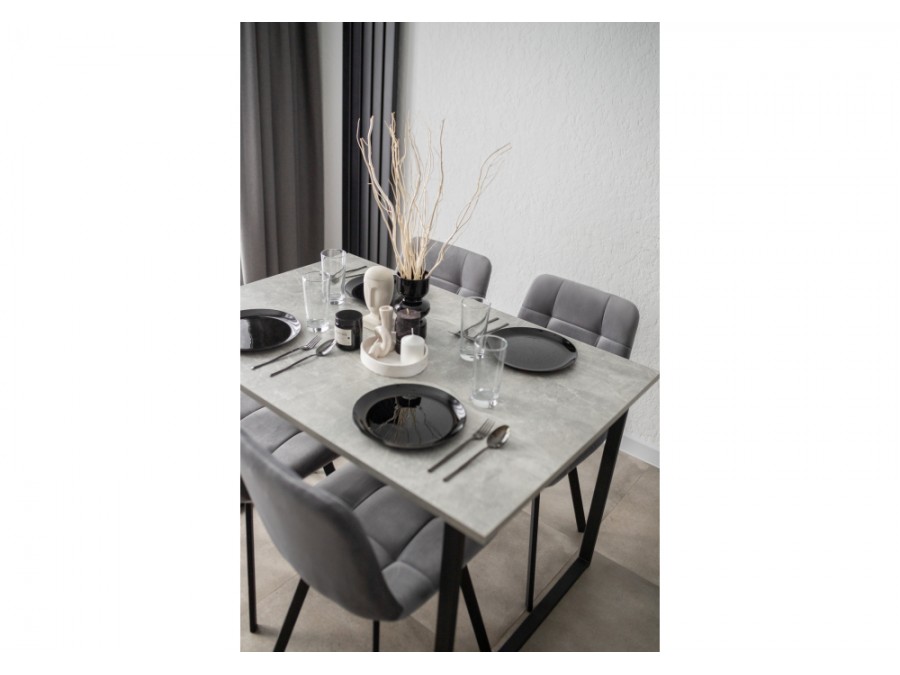 Лиман 117 х 77 бетон светлый / черный матовый