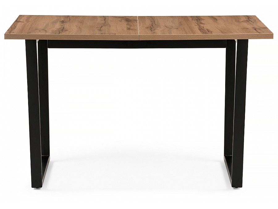 Стол деревянный раскладной Лота Лофт 120(160)х75х75 25 мм дуб делано темный / матовый черный