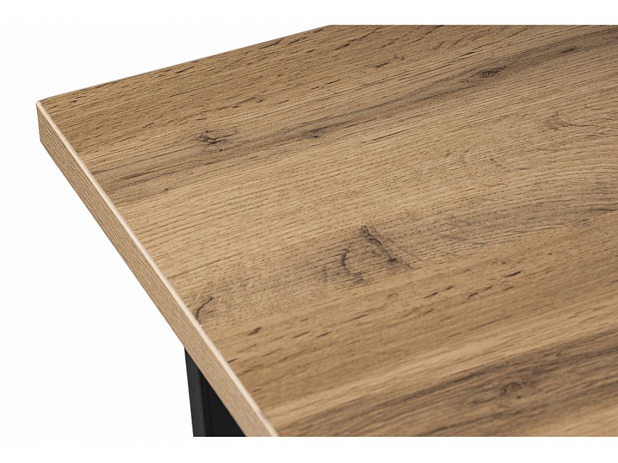 Стол деревянный Лота Лофт 140х80х75 25 мм дуб вотан / матовый черный