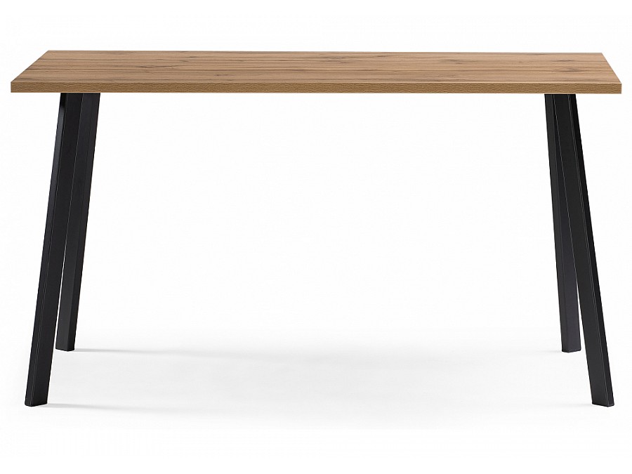 Стол деревянный Тринити Лофт 140x80x75 25 мм дуб вотан / черный матовый