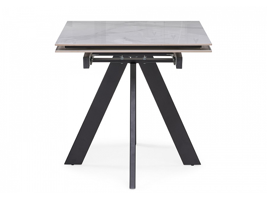 Керамический стол Невис 140(200)х80х76 creto statuario cara polished / черный