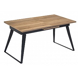 Стол деревянный Кхал 140(180)х80х78 галифакс графит / натуральный