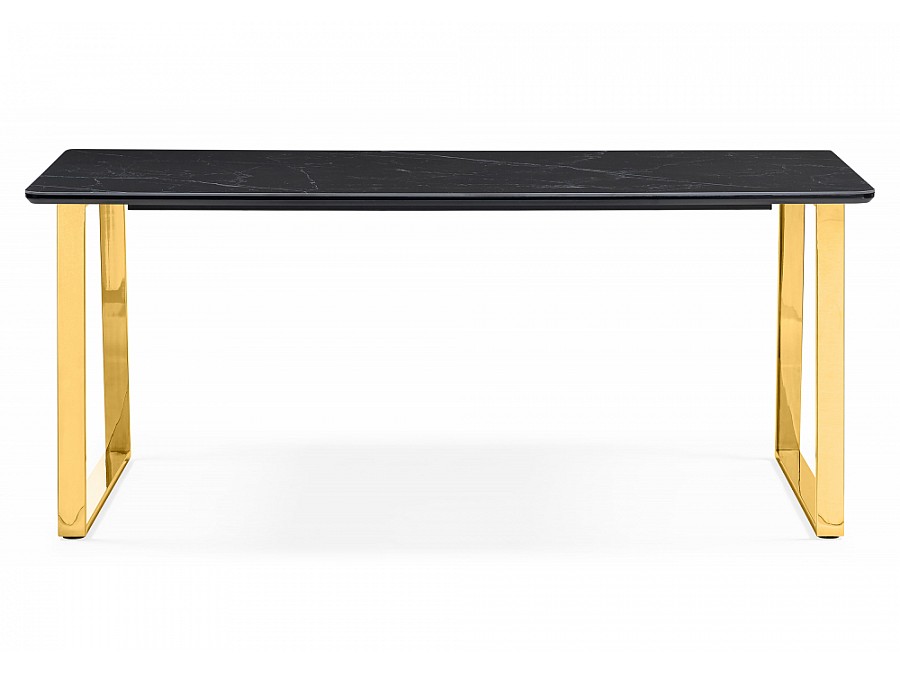 Керамический стол Селена 2 180х90 черный мрамор / золото