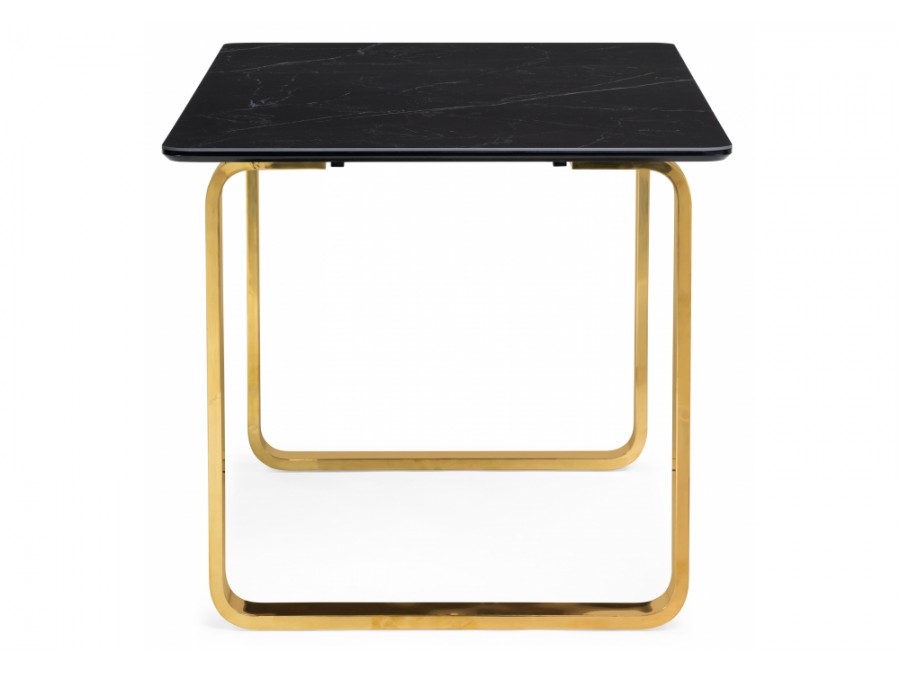 Керамический стол Селена 4 180х90 черный мрамор / золото