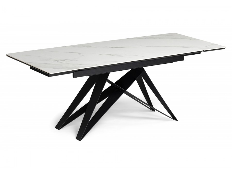 Блэкберн 160(220)х89 белый мрамор snow white / черный