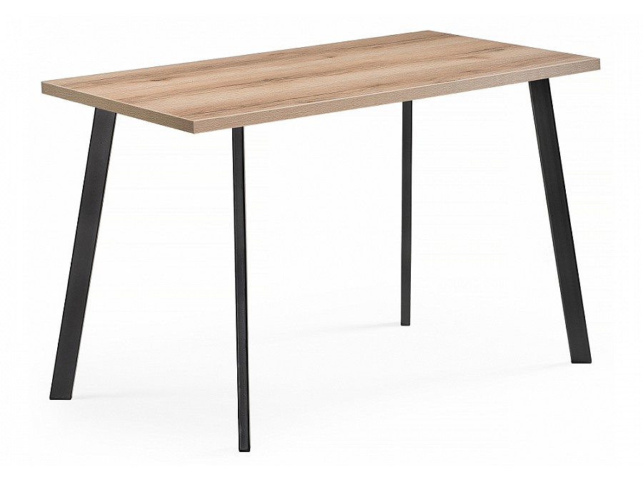 Стол деревянный Тринити Лофт 120х60х75 25 мм дуб делано светлый / черный матовый