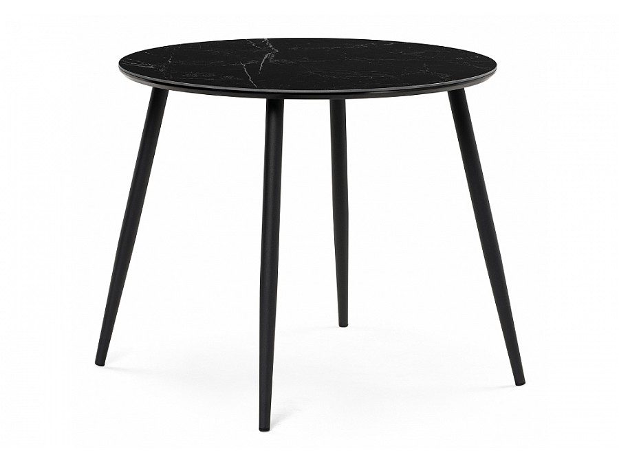 Керамический стол Абилин 90х76 черный мрамор / черный