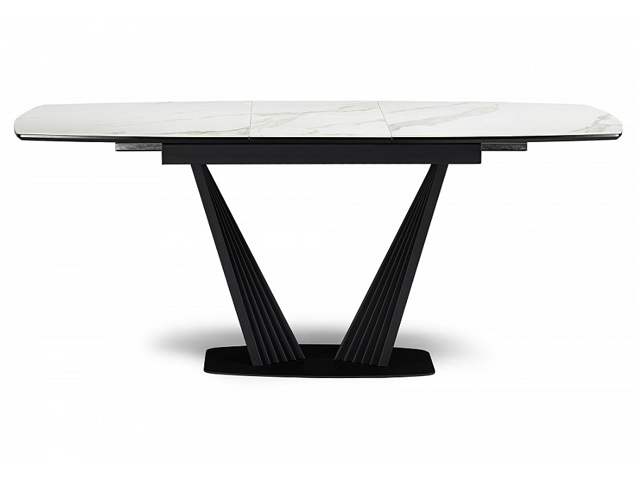 Вейл 140(180)х80 белый мрамор snow white / черный