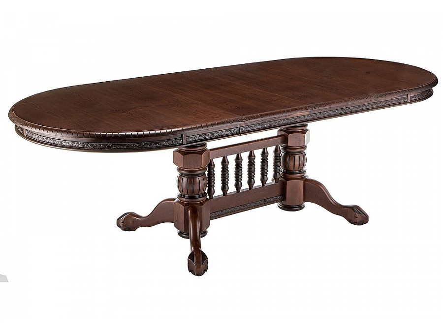 Стол деревянный Кантри 160(200-240)х107х78 орех с коричневой патиной