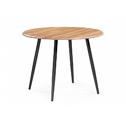 Стол деревянный Абилин 100 дуб вотан / черный матовый