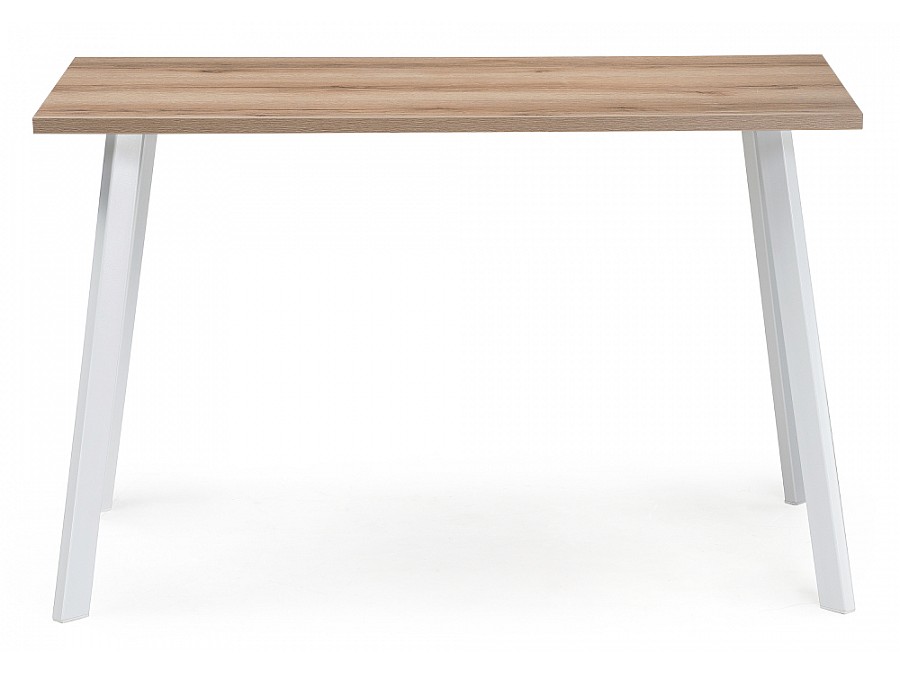 Стол деревянный Тринити Лофт 140х80х75 25 мм дуб делано светлый / белый матовый