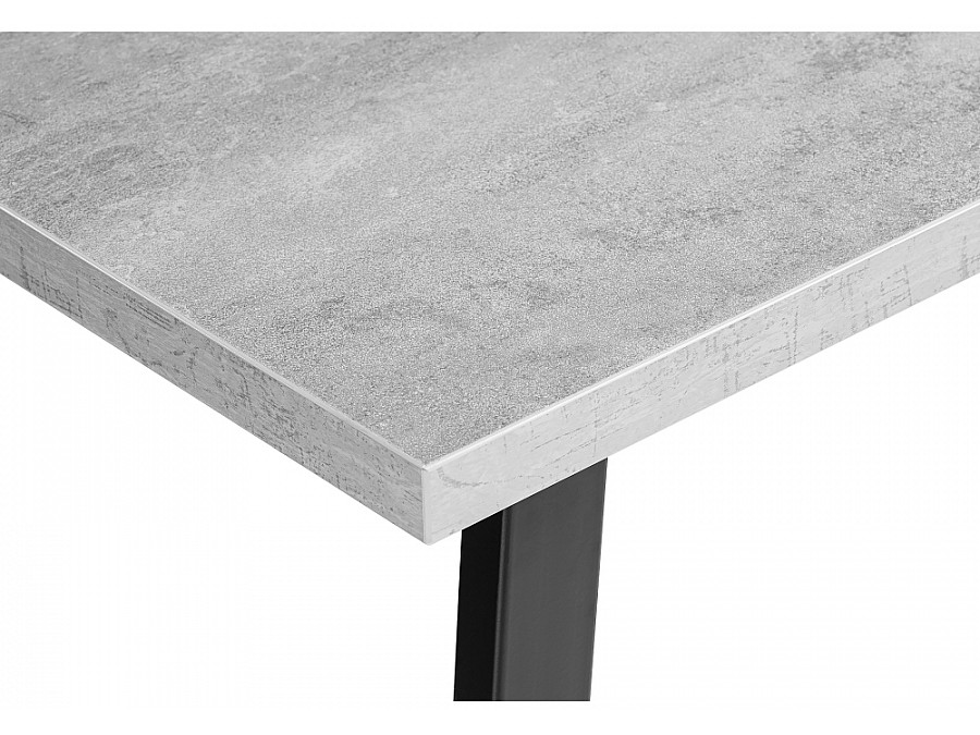 Стол деревянный Лота Лофт 140х80х75 25 мм черный матовый / бетон