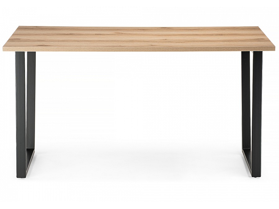 Стол деревянный Лота Лофт 140х80х75 25 мм дуб делано светлый / черный матовый