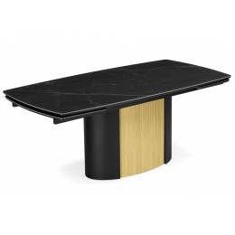 Бовер 180(220)x90 черный мрамор / черный / дуб натуральный