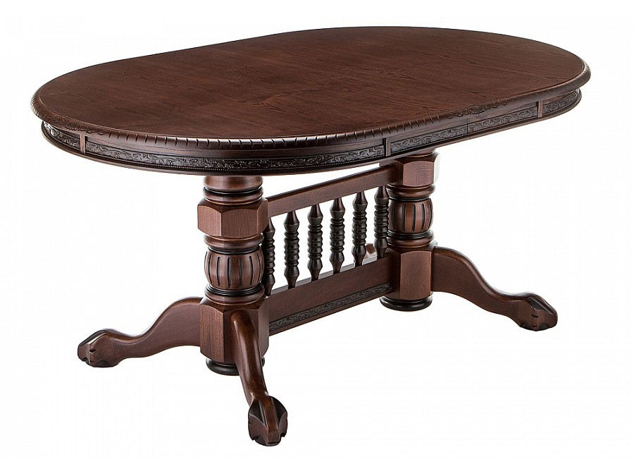 Стол деревянный Кантри 160(200-240)х107х78 орех с коричневой патиной