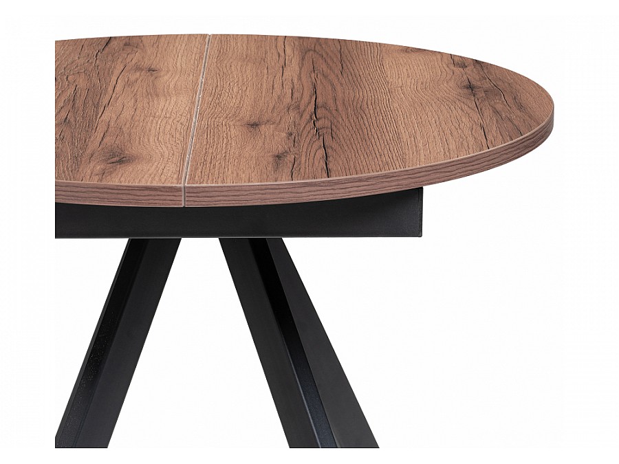 Стол деревянный Трейси 90(120)х90х75 дуб делано темный / черный