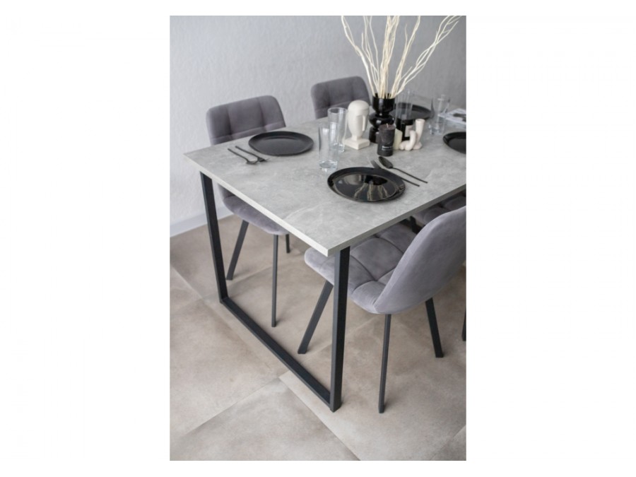 Лиман 140 х 80 бетон светлый / черный матовый