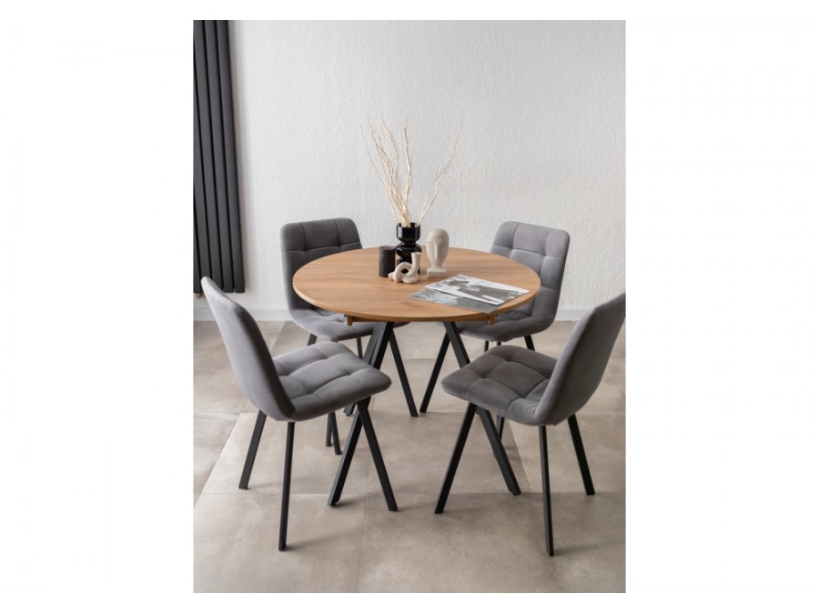 Курт 90 / 130 дуб крафт золотой / черный матовый