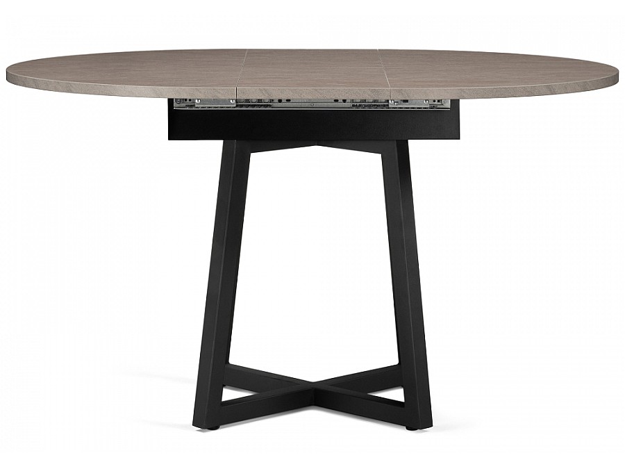 Стол деревянный Регна 100(130)х100х75 черный / бежевый