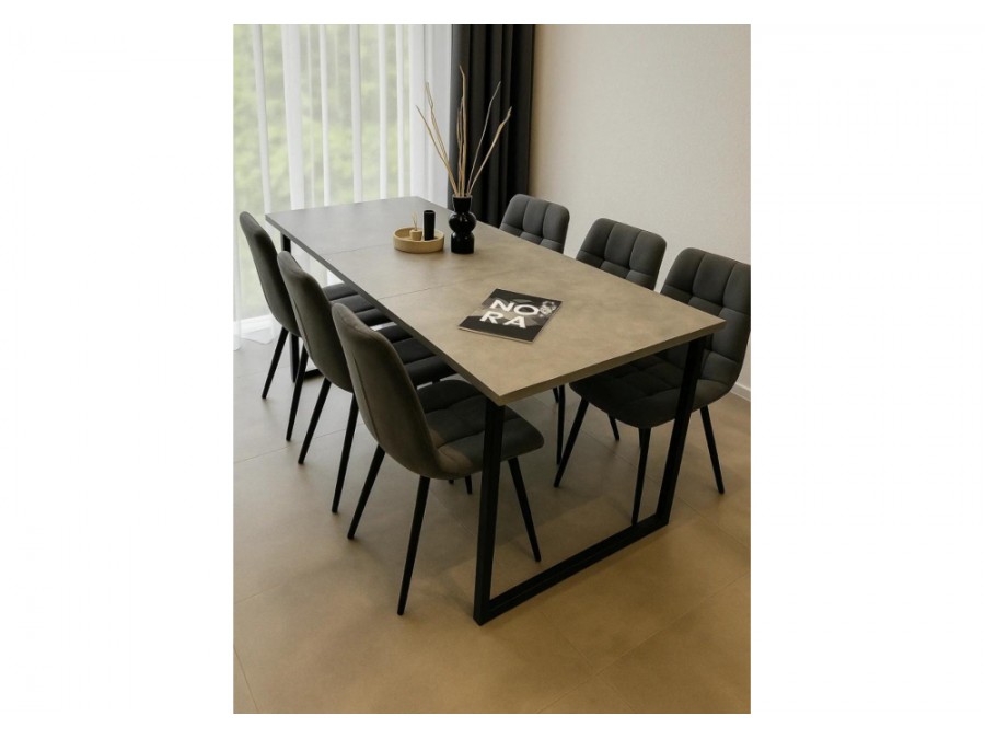 Лиман 117 (157) x 77 бетон светлый / черный матовый