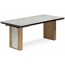 Керамический стол Отто 180x90 черный кварц / дуб монтана