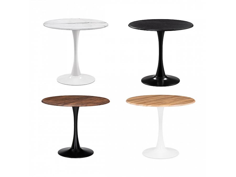 Стол деревянный Тулип 90х73 дуб вотан / белый