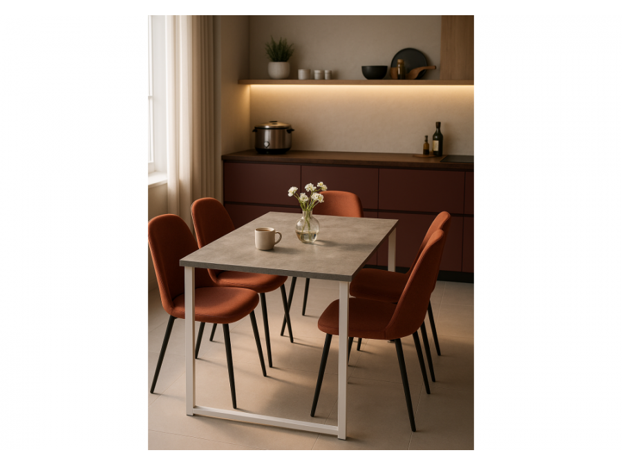 Лиман 117 x 77 бетон светлый / белый матовый