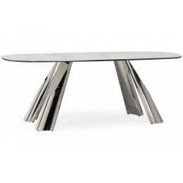 Танго 200х200х90 белый мрамор carla larkin / хром