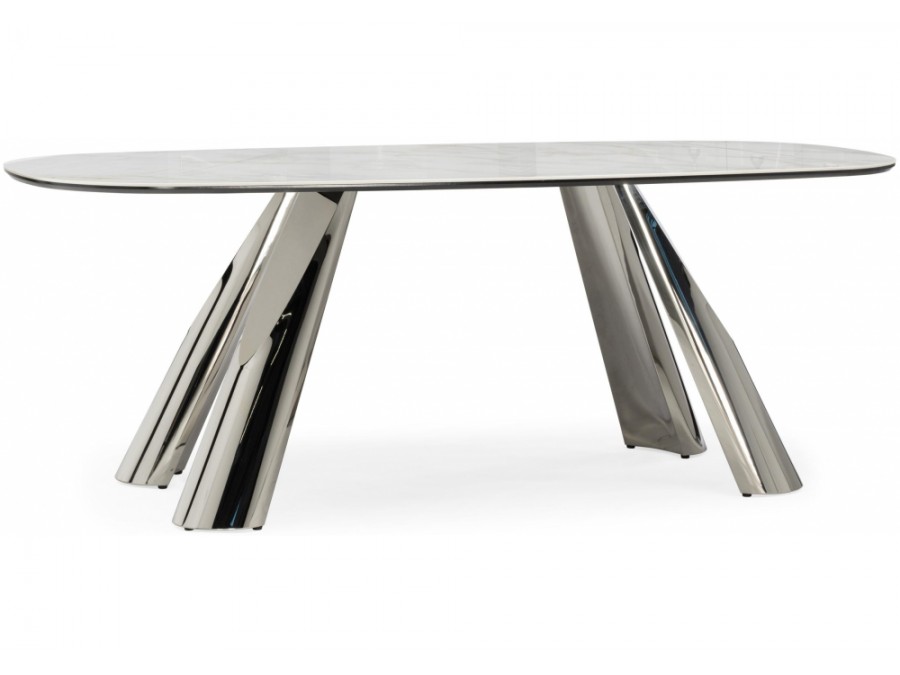 Танго 200х200х90 белый мрамор carla larkin / хром