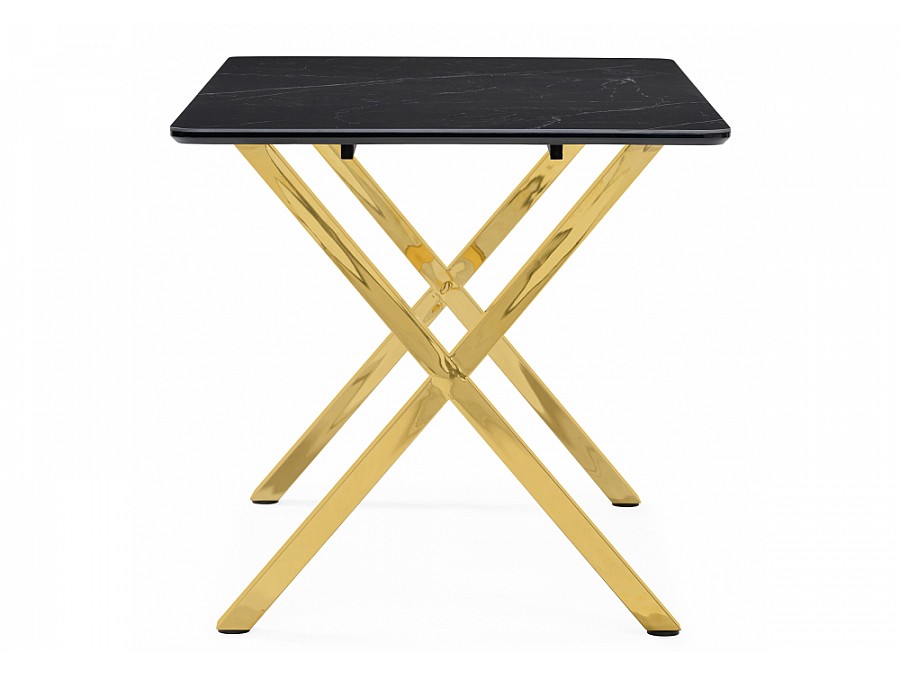 Керамический стол Селена 3 180х90 черный мрамор / золото