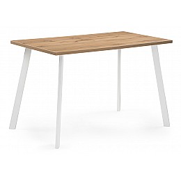 Стол деревянный Тринити Лофт 140x80x75 25 мм дуб вотан / белый матовый