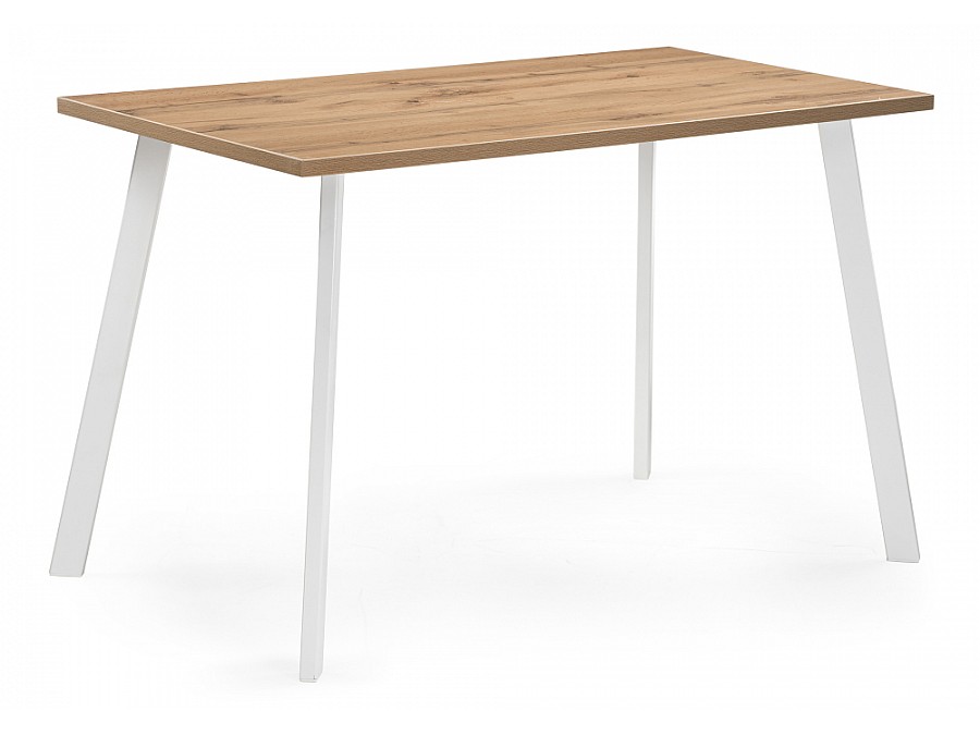 Стол деревянный Тринити Лофт 140x80x75 25 мм дуб вотан / белый матовый