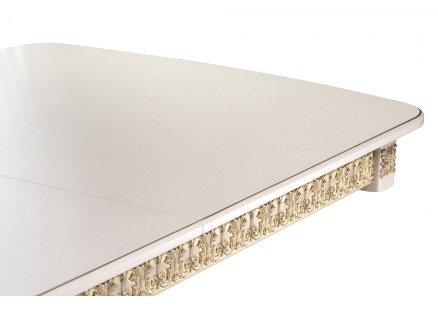 Стол деревянный Морнит 180(240)х100х76 слоновая кость / золото