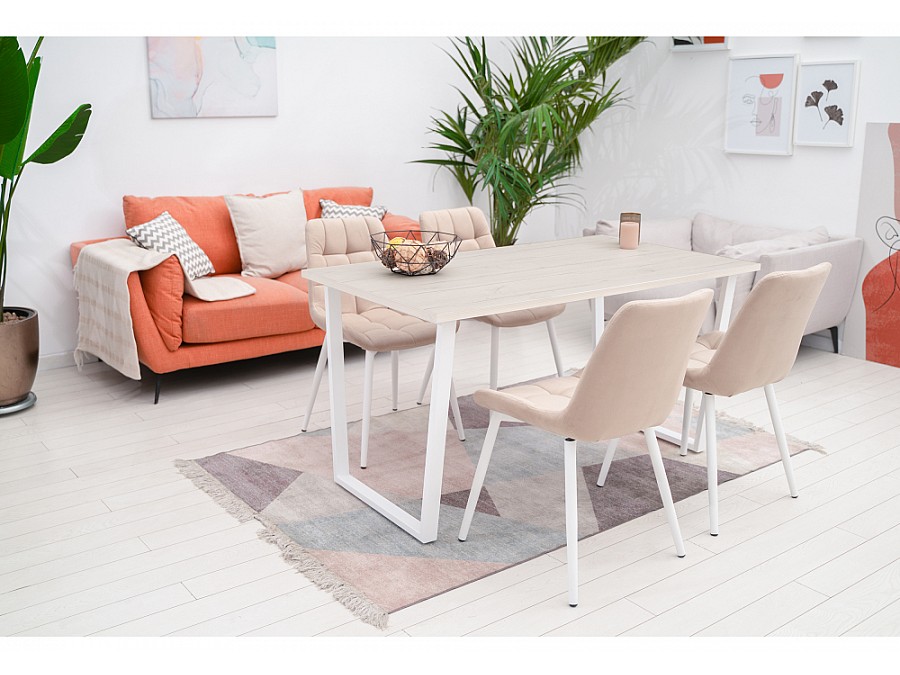 Стол деревянный Лота Лофт 140х80х75 25 мм юта / белый матовый