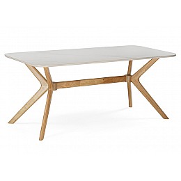 Unika 180x80 белый спеченный камень / светлое дерево