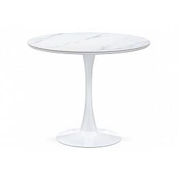 Керамический стол Тулип 90х73 белый мрамор / белый