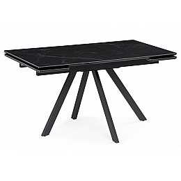 Керамический стол Вилли 140(200)х80 черный мрамор shakespeare black / черный