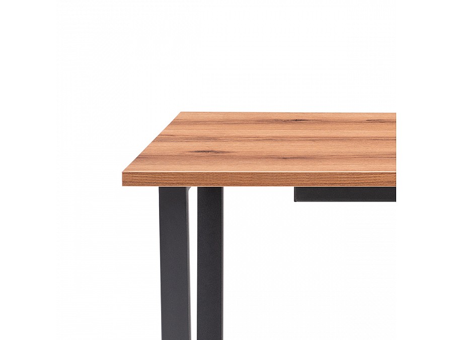 Стол деревянный Лота Лофт 140(180)х80х74 25 мм дуб делано темный / матовый черный