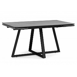 Керамический стол Памелла 140(200)х80 серый мрамор larka grey / черный